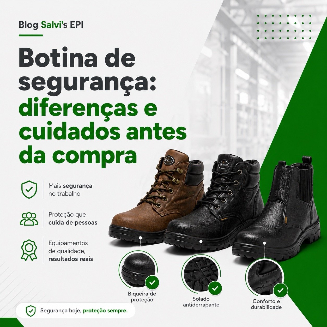 Botina de segurança: diferenças e cuidados antes da compra