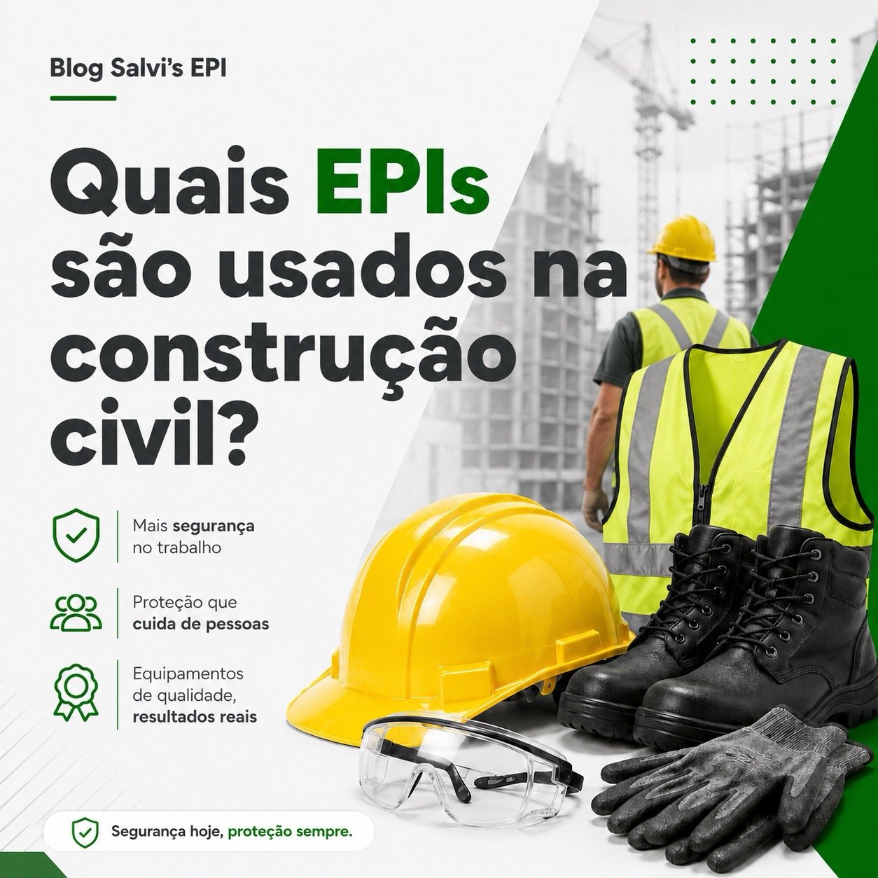Quais EPIs são usados na construção civil?