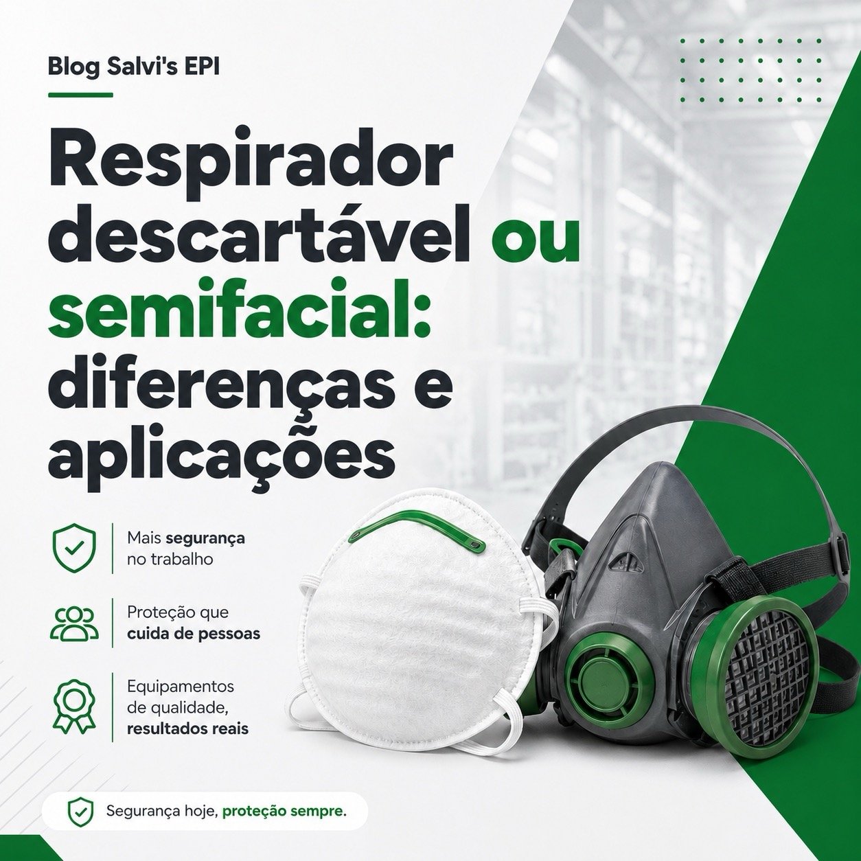 Respirador descartável ou semifacial: diferenças e aplicações