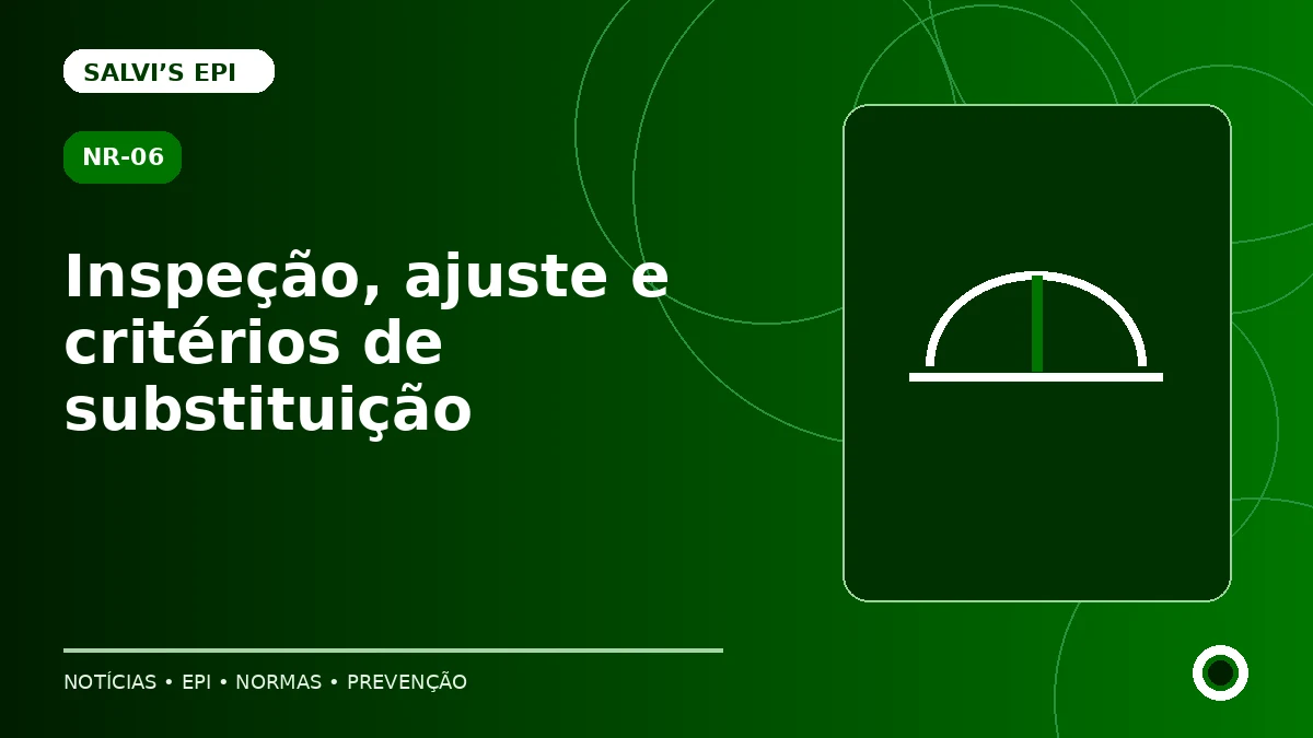 Capacete de segurança: inspeção, ajuste e critérios de substituição