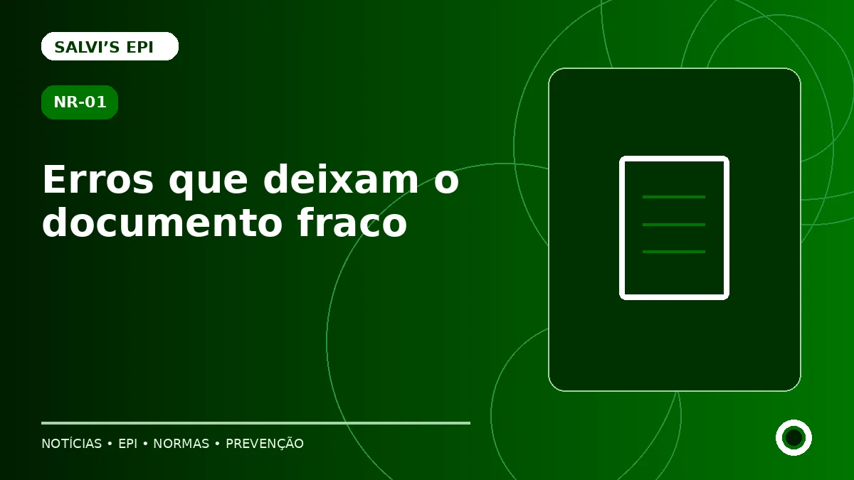 Inventário de riscos ocupacionais: erros que deixam o documento fraco