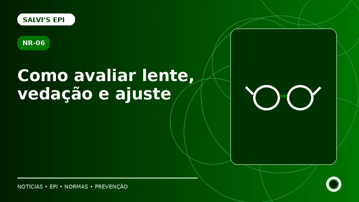 Óculos de proteção: como avaliar lente, vedação e ajuste