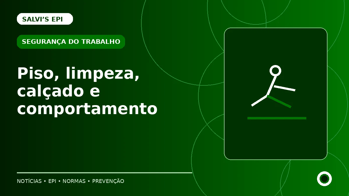Risco de escorregamento: piso, limpeza, calçado e comportamento