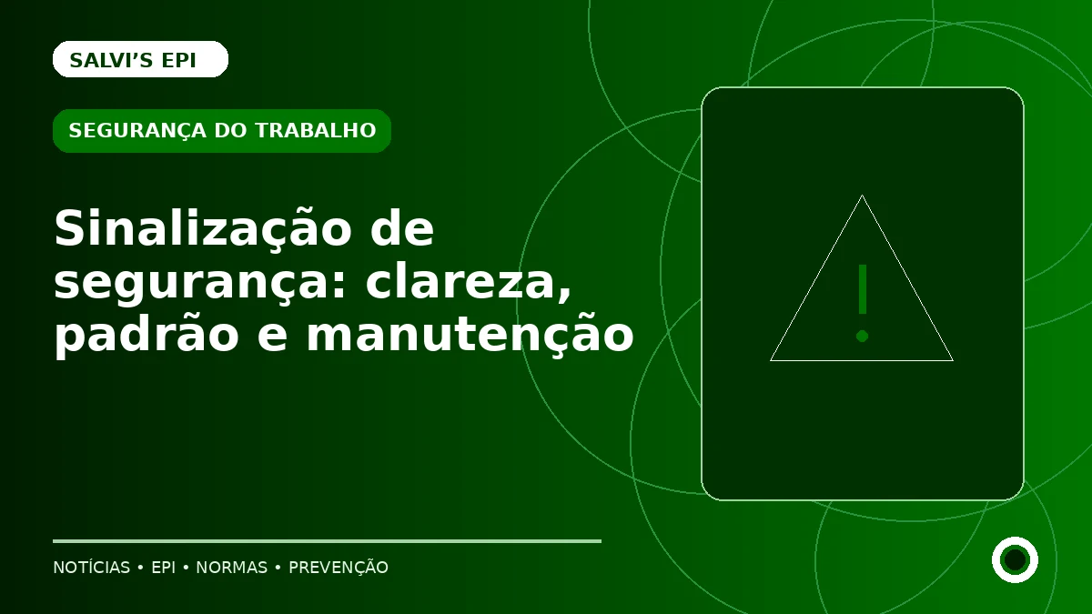 Sinalização de segurança: clareza, padrão e manutenção